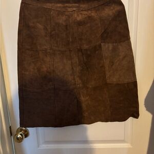 GAP Chocolate Brown A-Line Suede Skirt